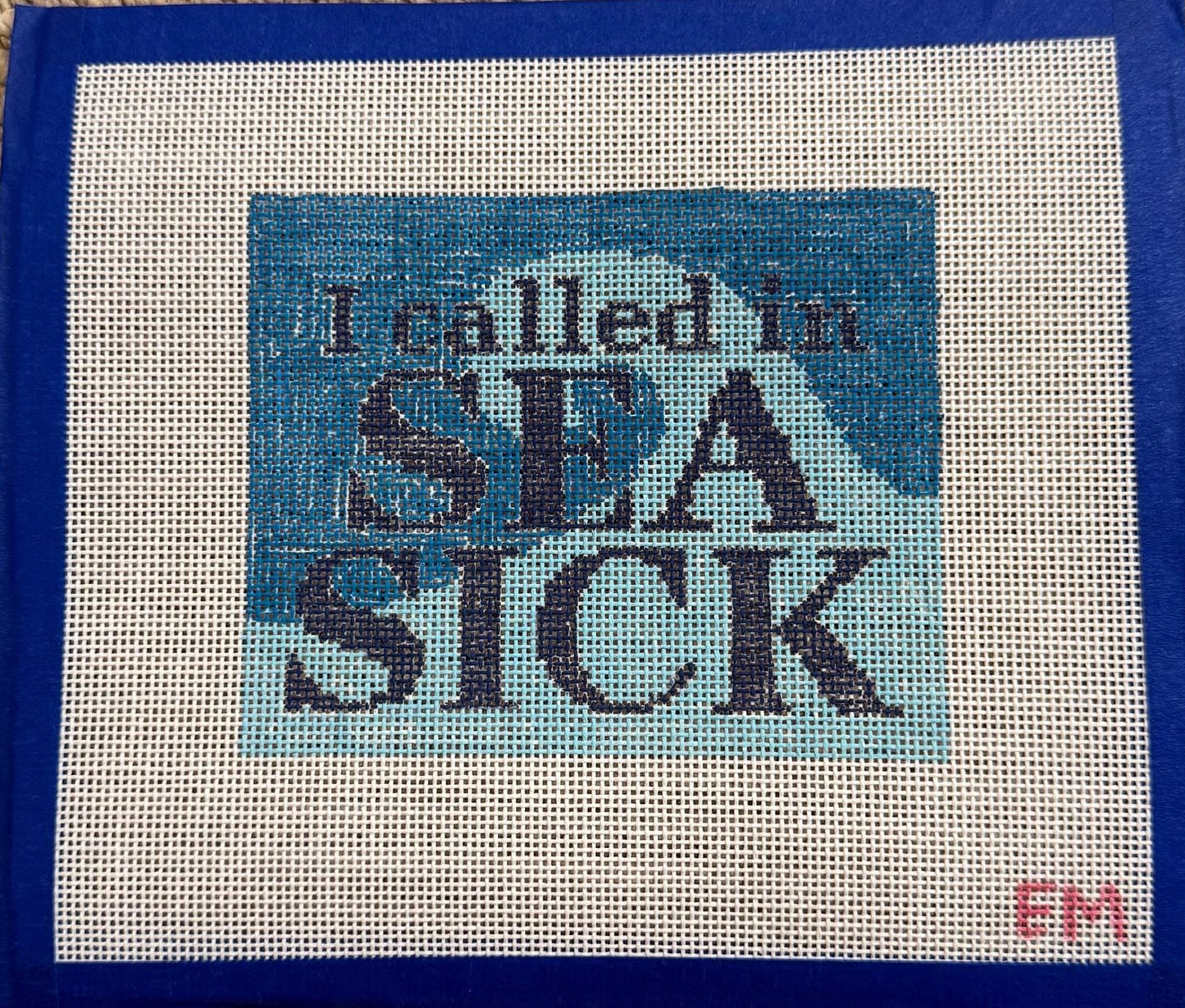 I called in SeaSick, 18 mesh Needlepoint canvas