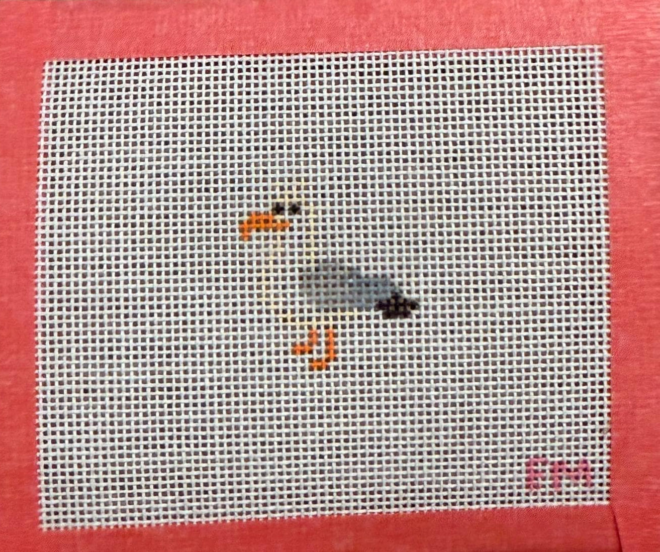 Mini Steven the Seasonal Seagull, 18 mesh Needlepoint Canvas
