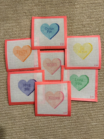 Conversation hearts 18 Mesh Needlepoint Canvas
