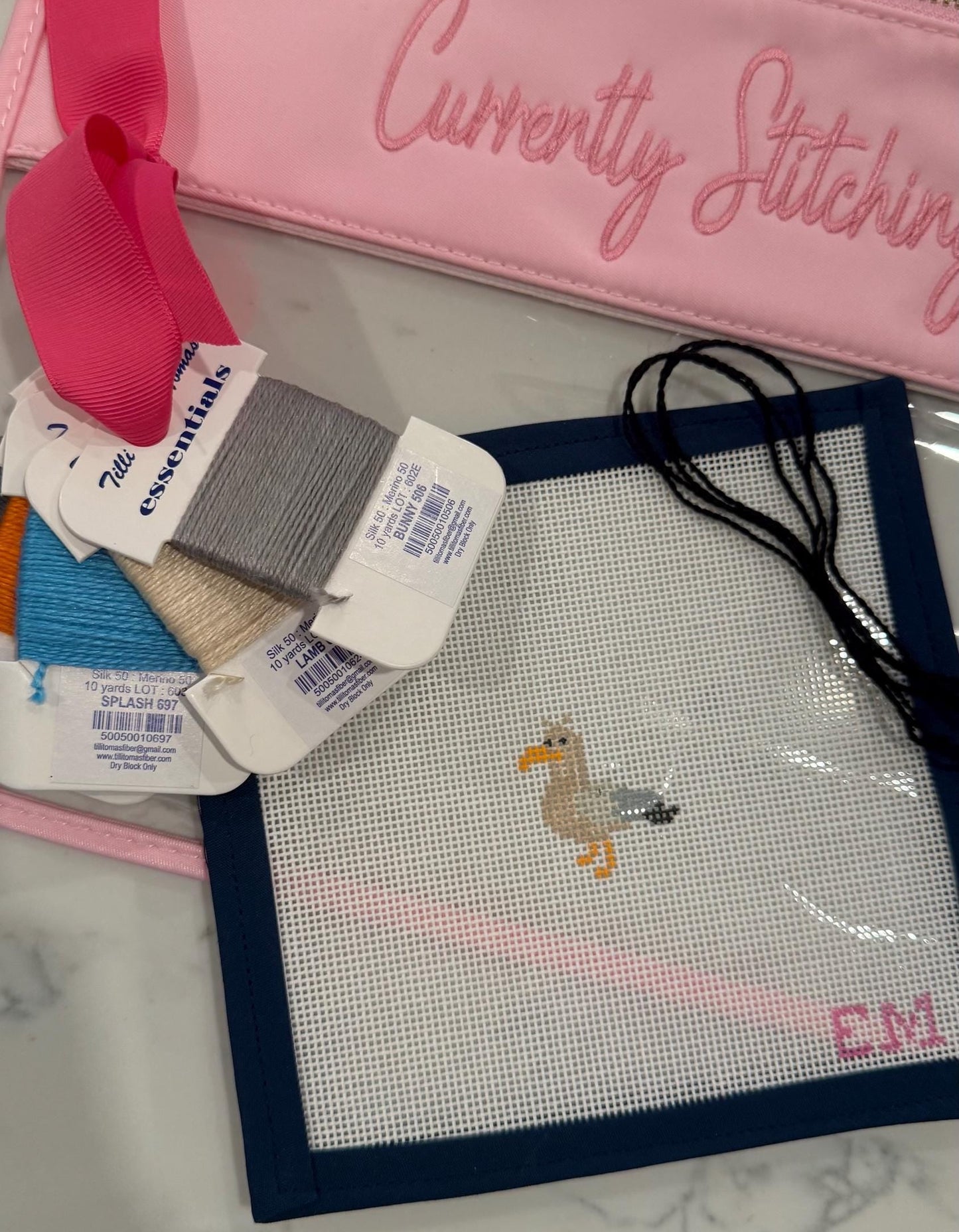 Mini Steven the Seasonal Seagull, 18 mesh Needlepoint Canvas