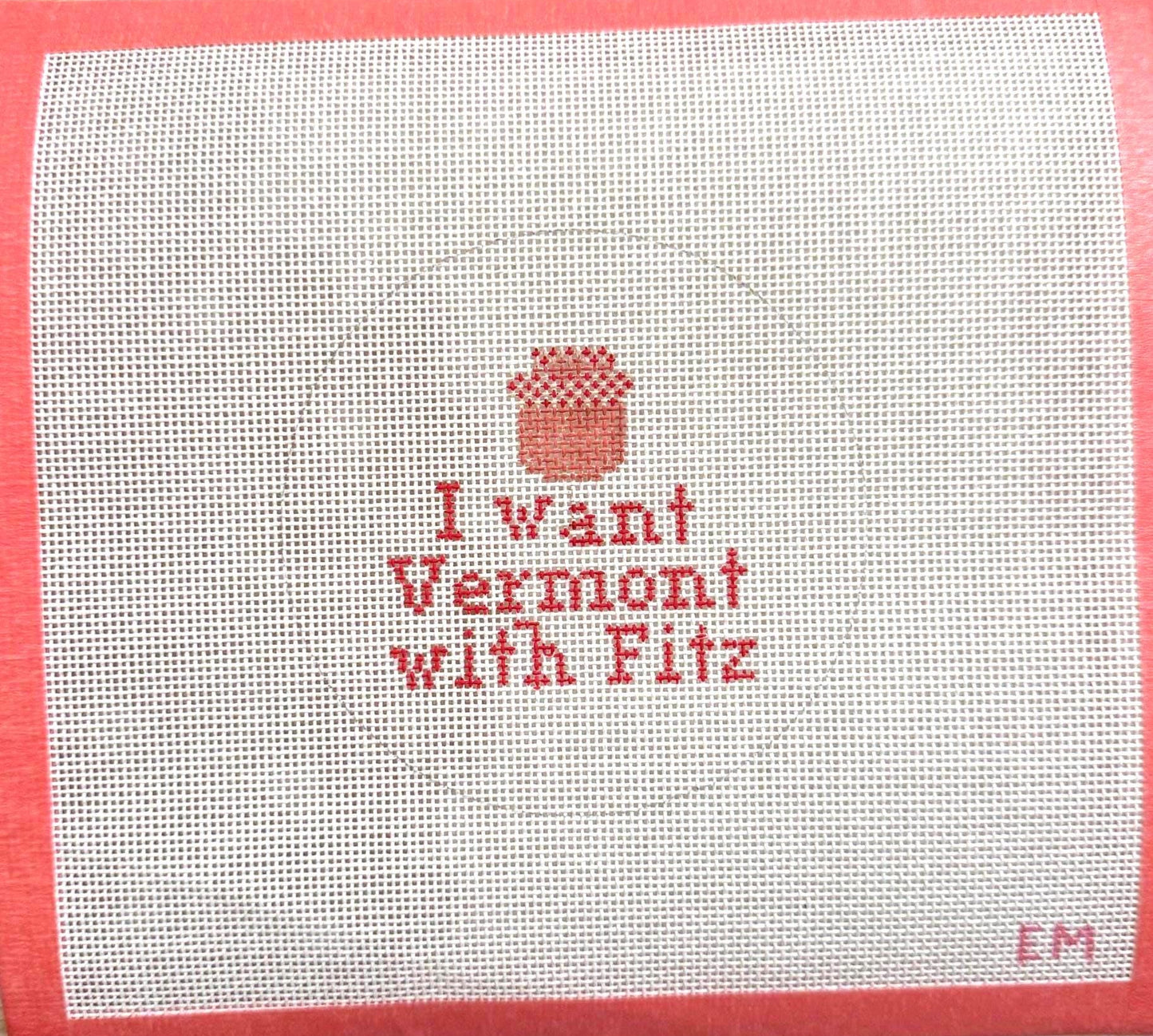 Jake or Fitz, Scandal inspired Round 18 mesh needlepoint Canvas