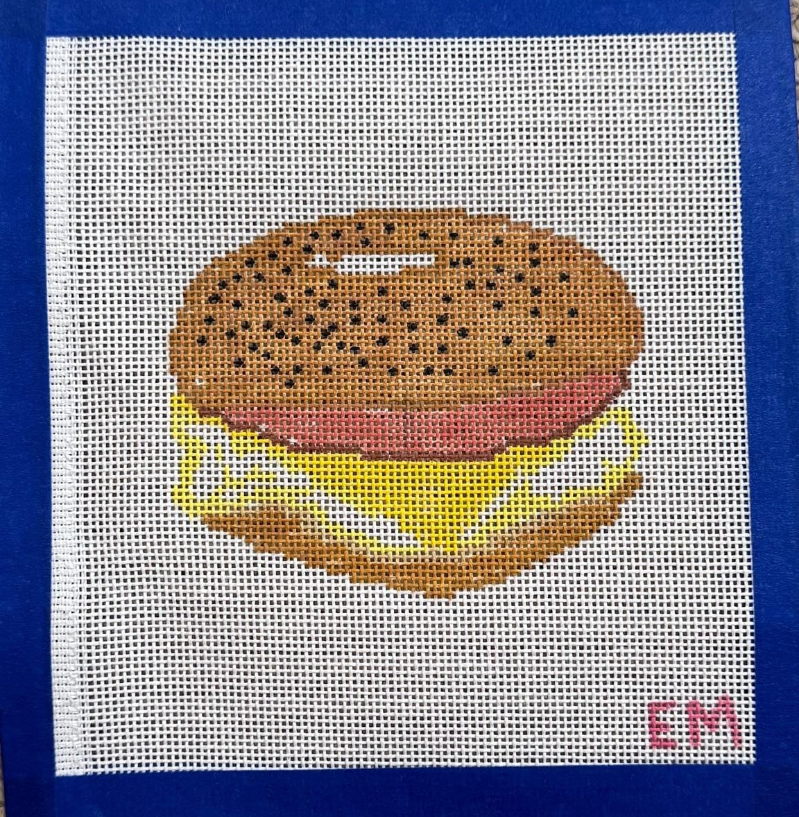 Pork roll Egg and Cheese, 18 mesh Needlepoint canvas