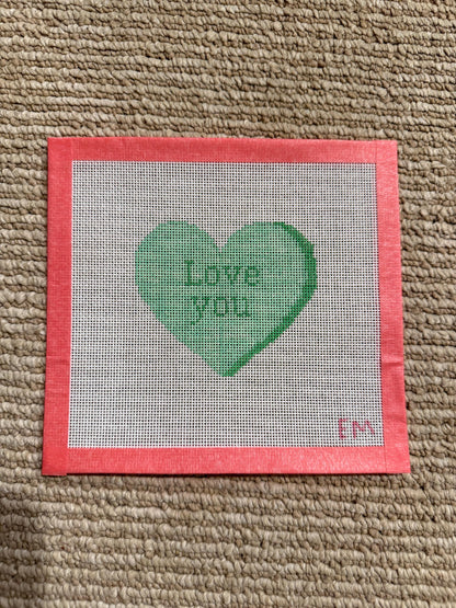 Conversation hearts 18 Mesh Needlepoint Canvas